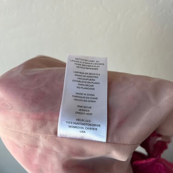 Helsi Embroidered Floral Pink Strapless Lace Up Corset Back Midi Gown Size‎ XL - Picture 12 of 12